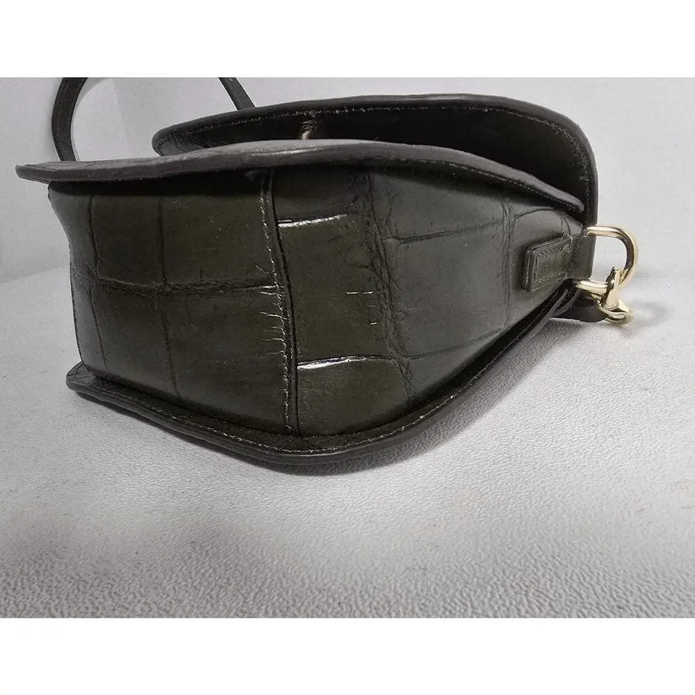 DOONEY & BOURKE Denison SADDLE FLAP Leather Crossbody Olive Green $358